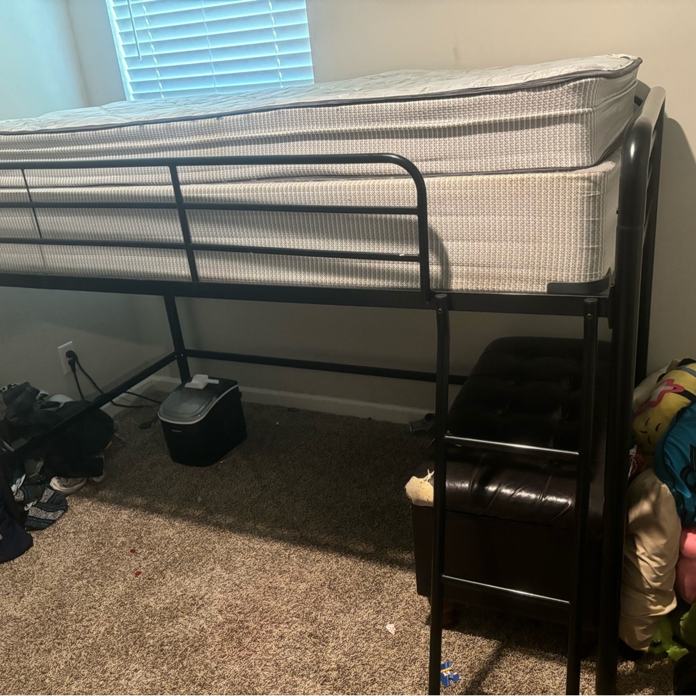 Black Metal Loft Bed for Kids
